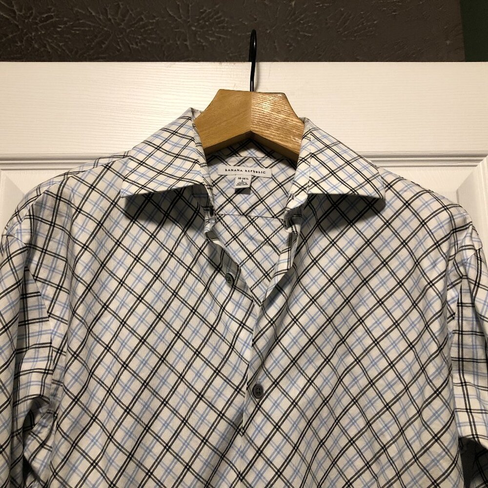 banana Republic men's cotton dress shirt with French cuffs size: L(16-16 1/2)